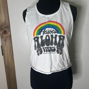 Vintage Vans Hawaii Tank Top with Black Logo and Checker Print Rainbow 90s